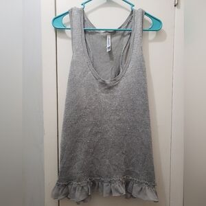 Aeropostale Grey Shimmery Sequin Ruffled Tank Top Sz. XXL